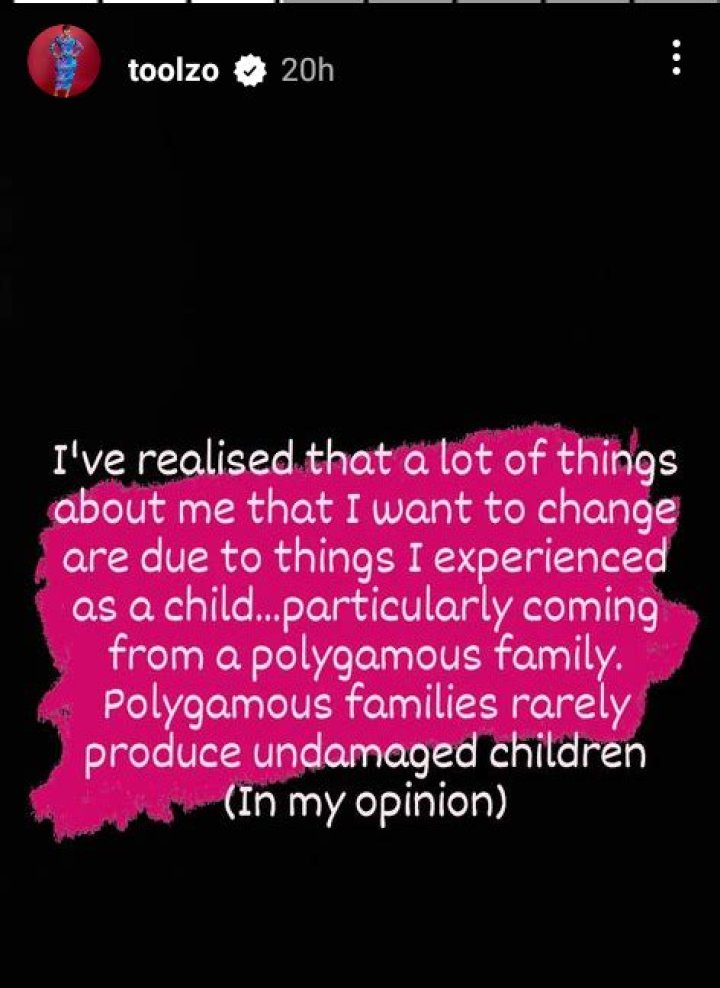 
“Polygamous family rarely produce undamaged children” OAP Toolz speaks on her polygamous experience as a child 